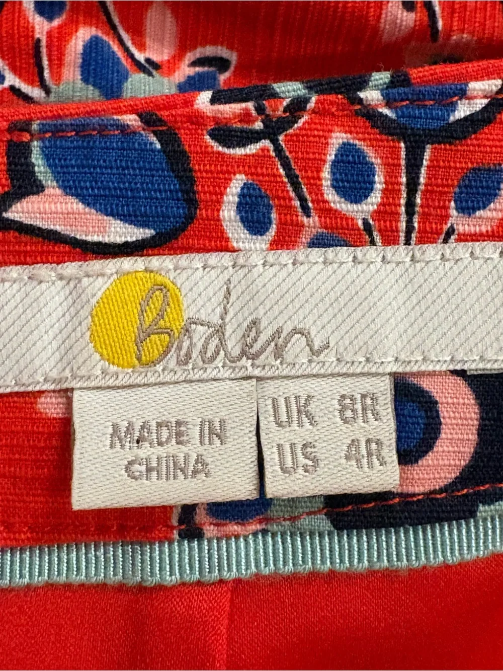 Boden Women’s Size 4 Pencil Skirt Red Blue Pink Floral Print UK 8